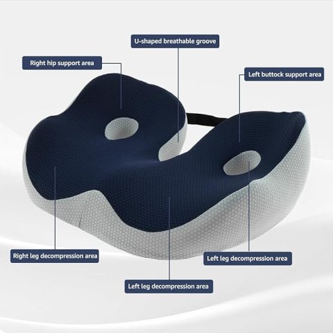 Memory Foam Dual-Hole Coccyx Seat Cushion