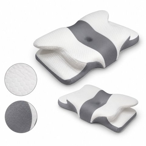 Memory Foam Cervical Neck Pillow with free Satin Cover